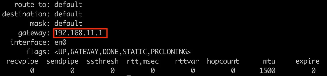 Mac router get default
