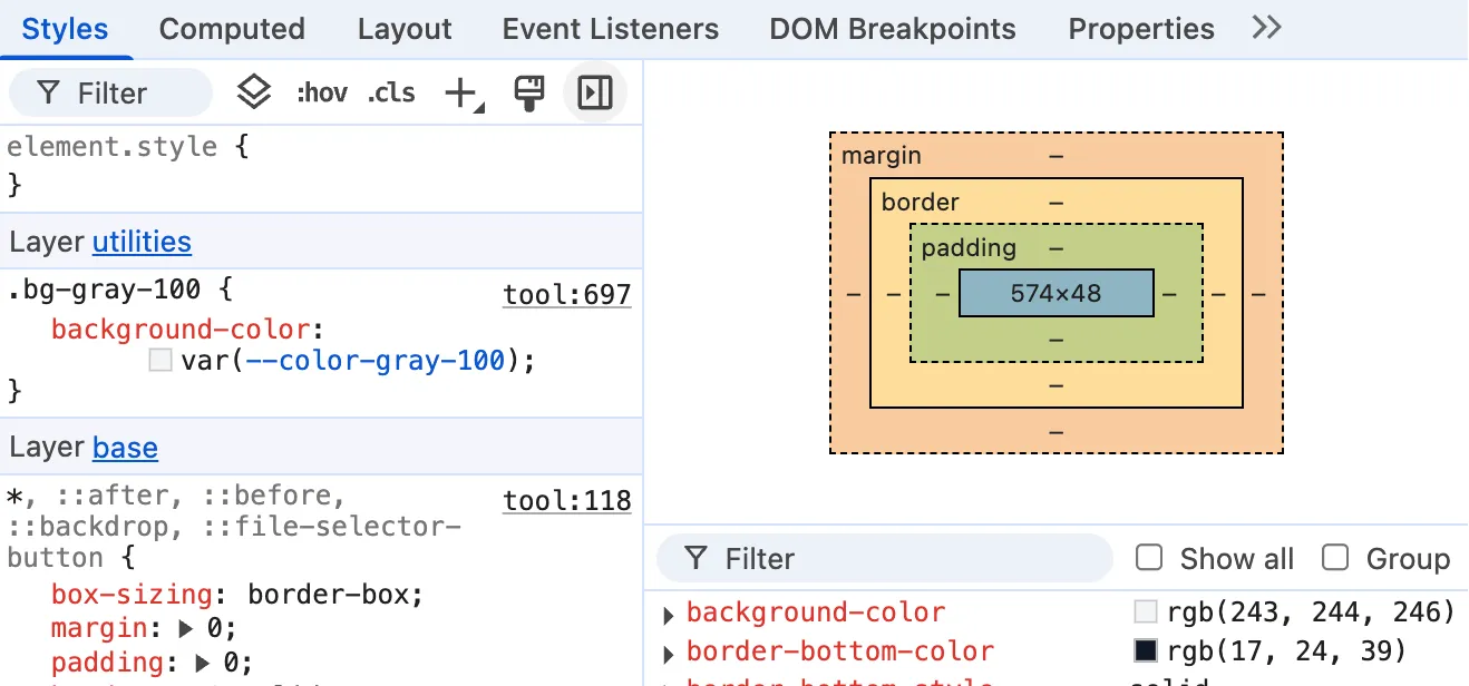 Dev Tools - Box Model