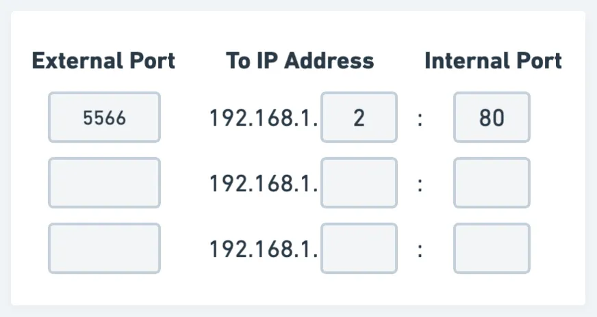 Port Forwarding 設定