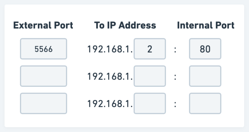 Port Forwarding 設定