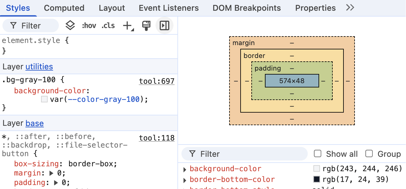 Dev Tools - Box Model